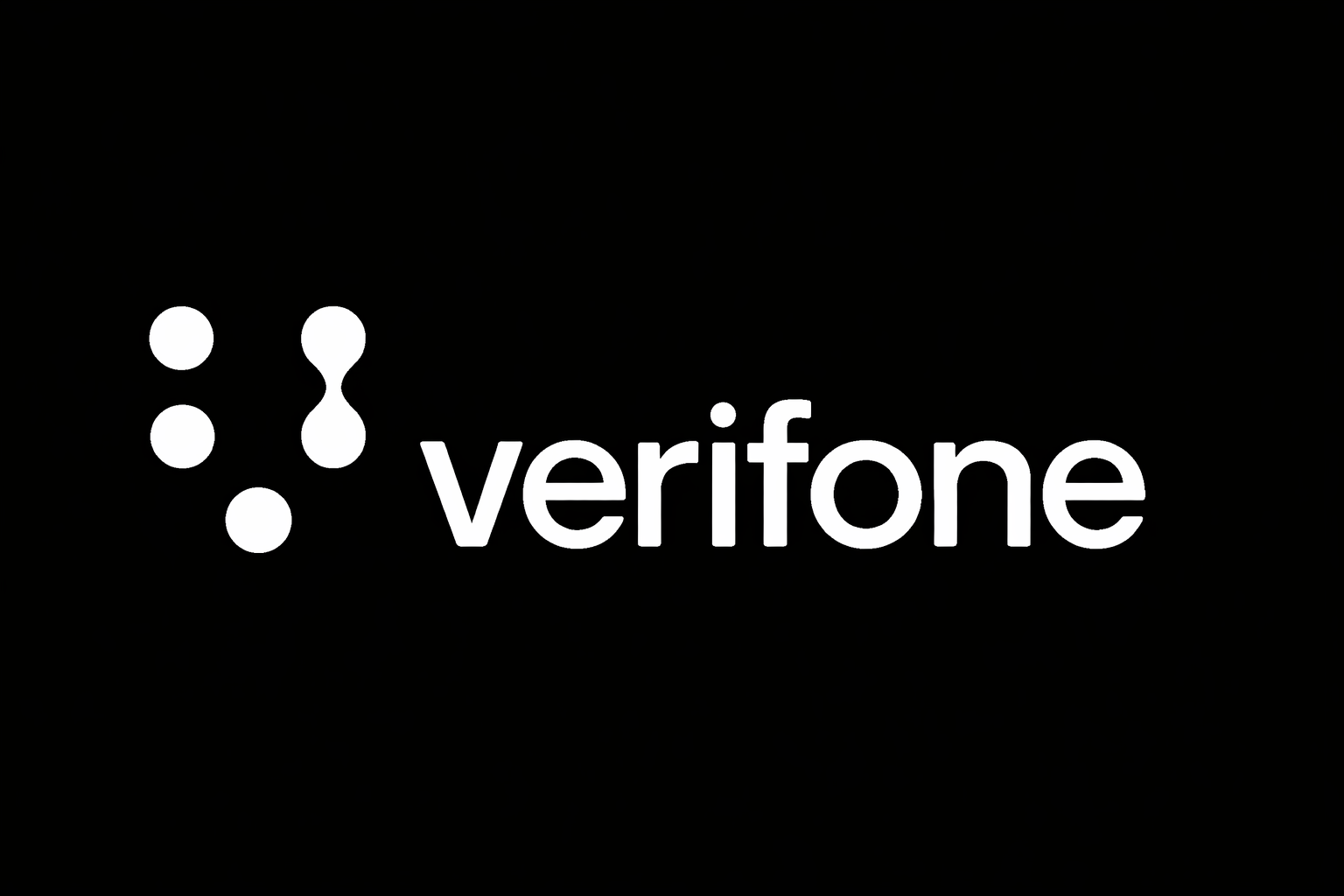 Verifone company logo with a stylized dot pattern on the left.